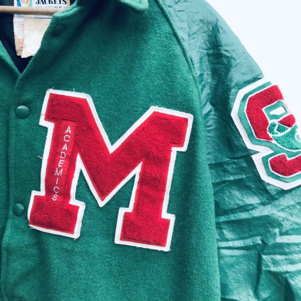 Green Vintage Varsity College Jacket